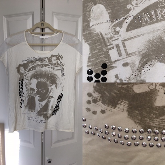 Cotton & Mesh T-Shirt With Studs - Picture 5 of 5